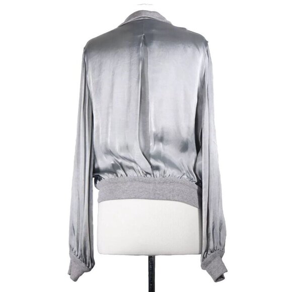 Stella McCartney Womens IT42 Gray Satin Strapless Mini Dress & Bomber Jacket 2PC - Picture 11 of 11
